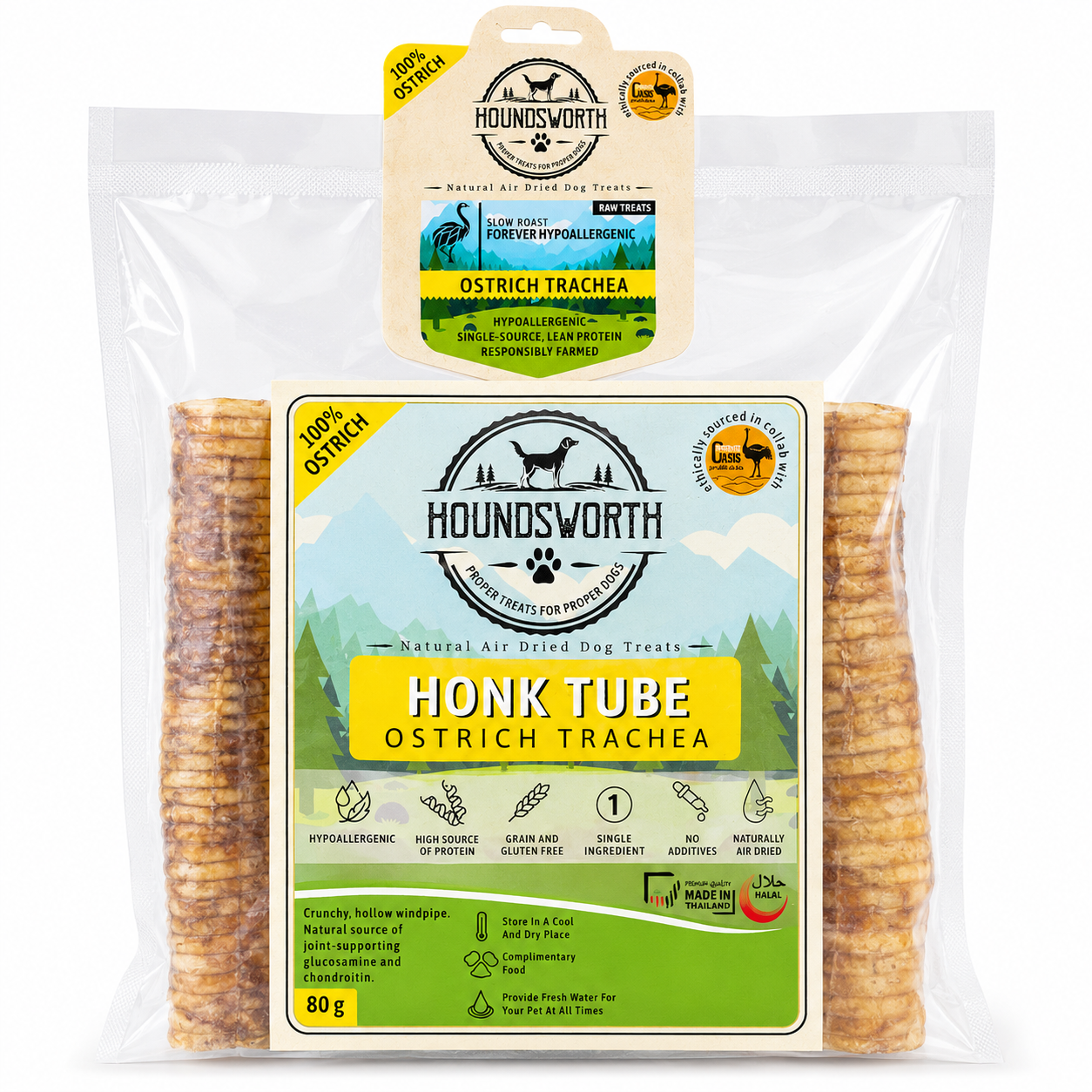 Houndsworth Ostrich Trachea – Hypoallergenic Natural Chew
