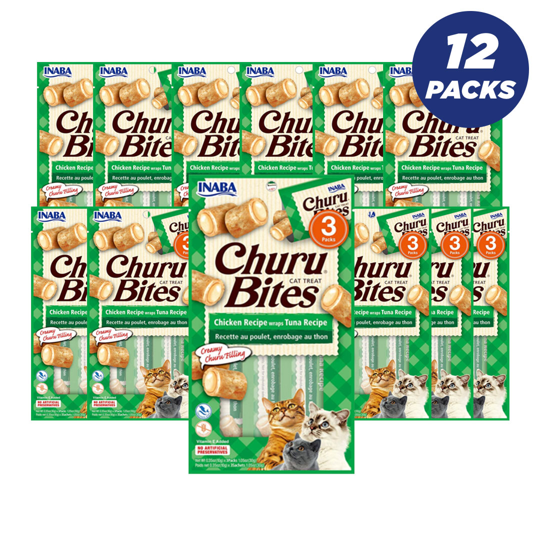 INABA CHURU chicken recipe wraps tuna recipe 30g /3 pouches per pack - Pack of 12