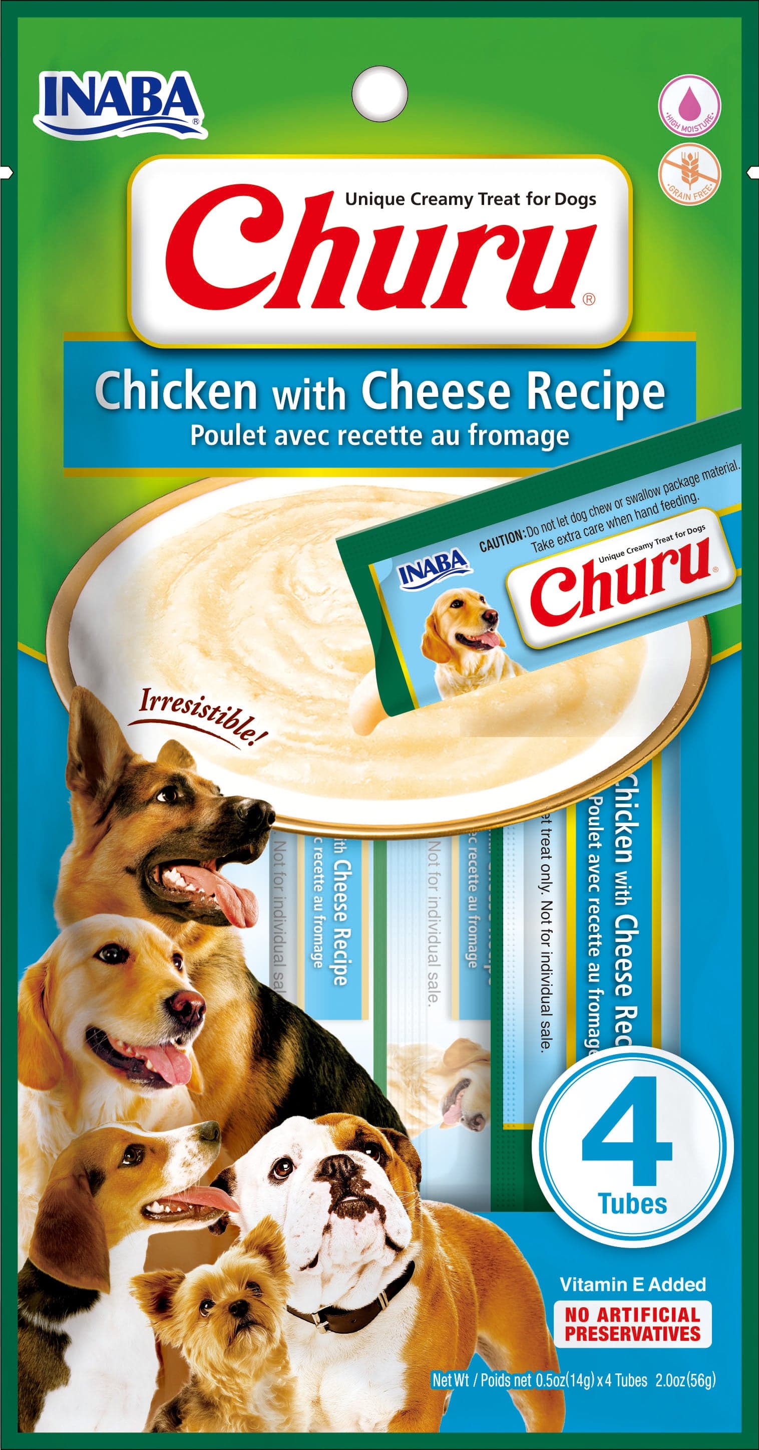 INABA CHURU chicken with cheese recipe 56g/4 sticks per pack - Pack of 12