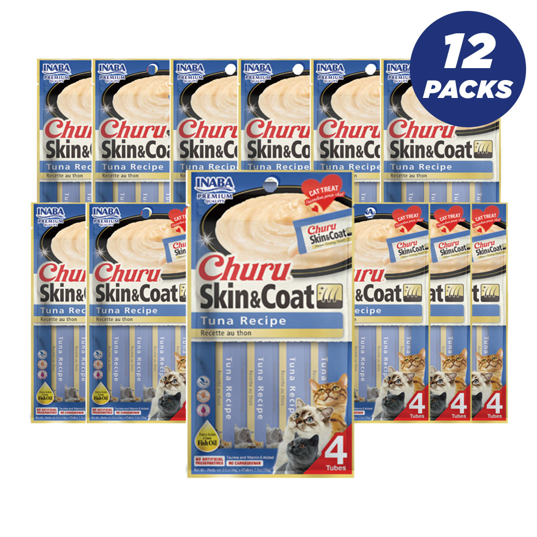 Inaba Churu Skin and Coat Tuna - 56g - Pack of 12