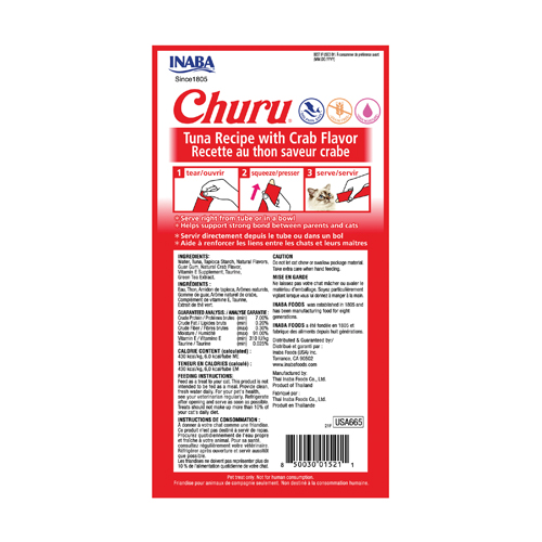 Inaba Churu Tuna with Crab - 56g - Pack of 12
