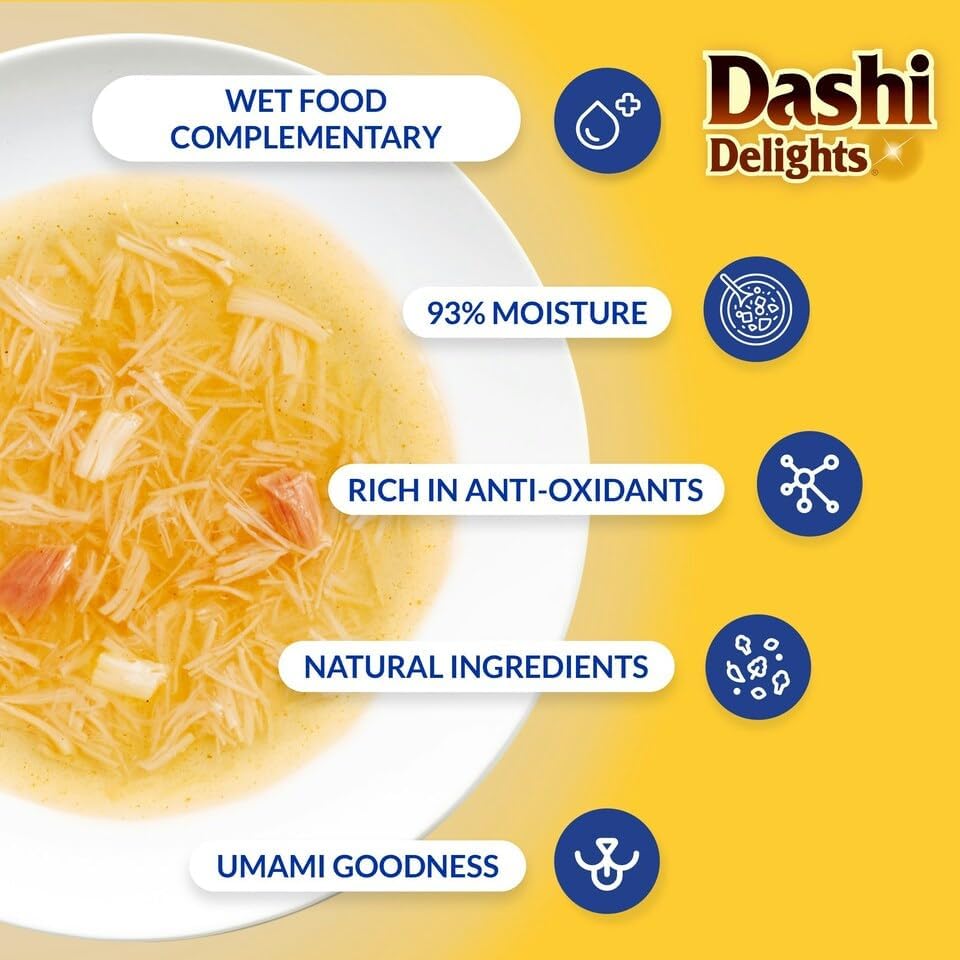 Inaba Dashi Delights Silky Broth Chicken With Tuna Recipe Cat Treats 40g - Pack of 12