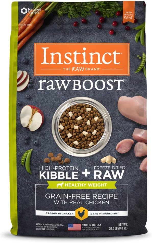 Instinct Raw Boost Kibble Chicken Healthy Weight Dry Dog Food - 20lb