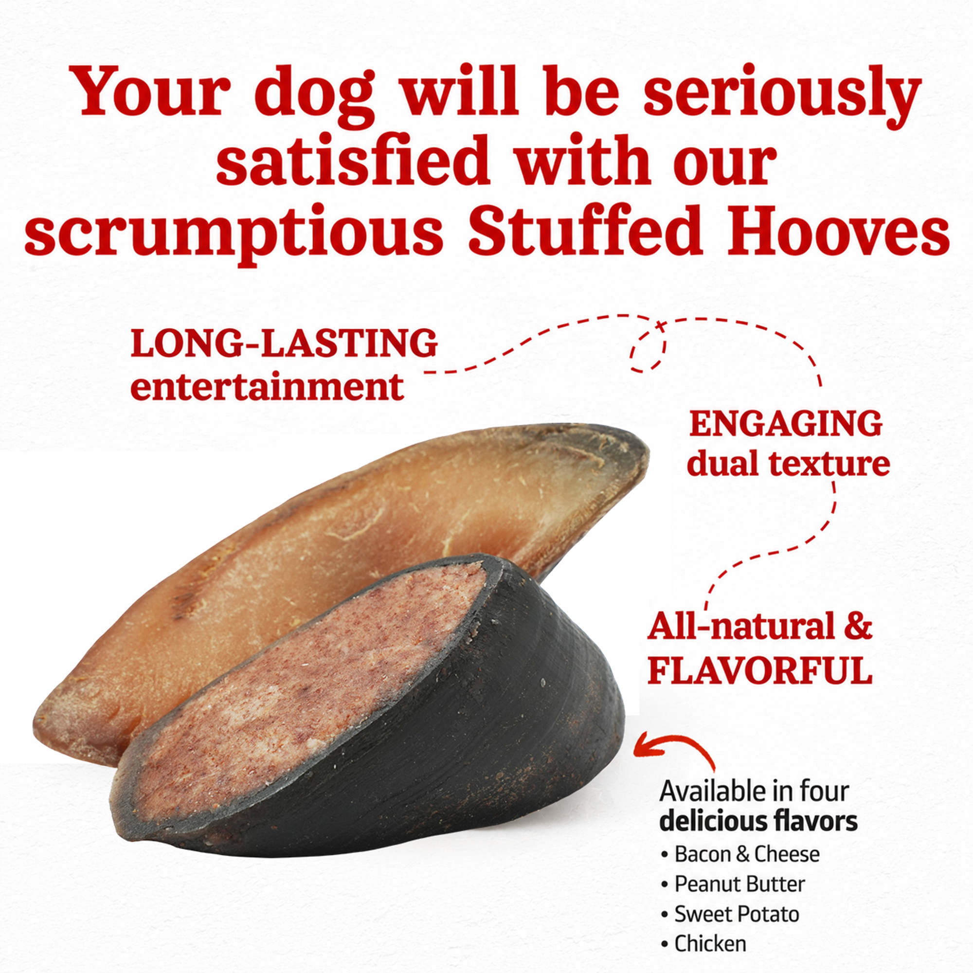 Petrix Pet food for Dog Filled Buffalo Hooves Pack of 2 – Natural Animal Hooves Chews with Tasty Filling for Dogs Chew and Treats (200g)