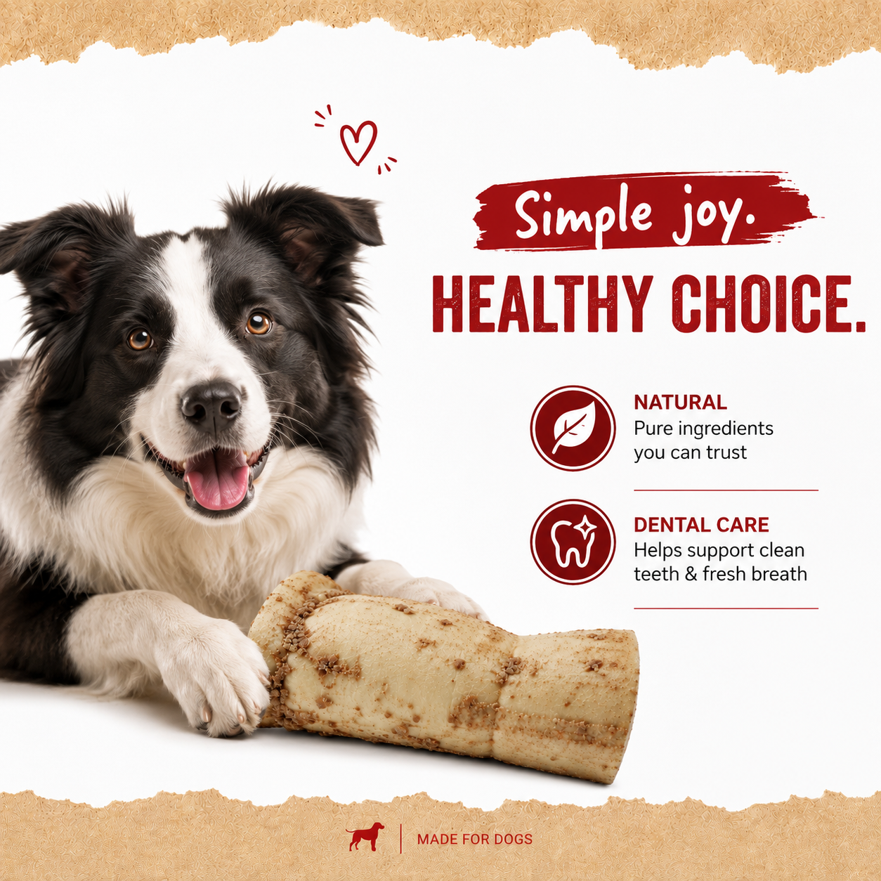 Petrix Small Cheek Roll Peanut Flavour Dog Chew Treat, 2 Pcs (6 Inch)