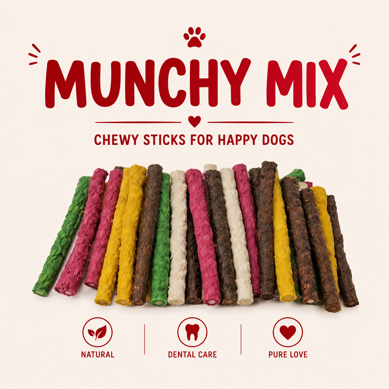 Petrix Munchy Mix Natural Dog Snack, 1 Pc (500g)