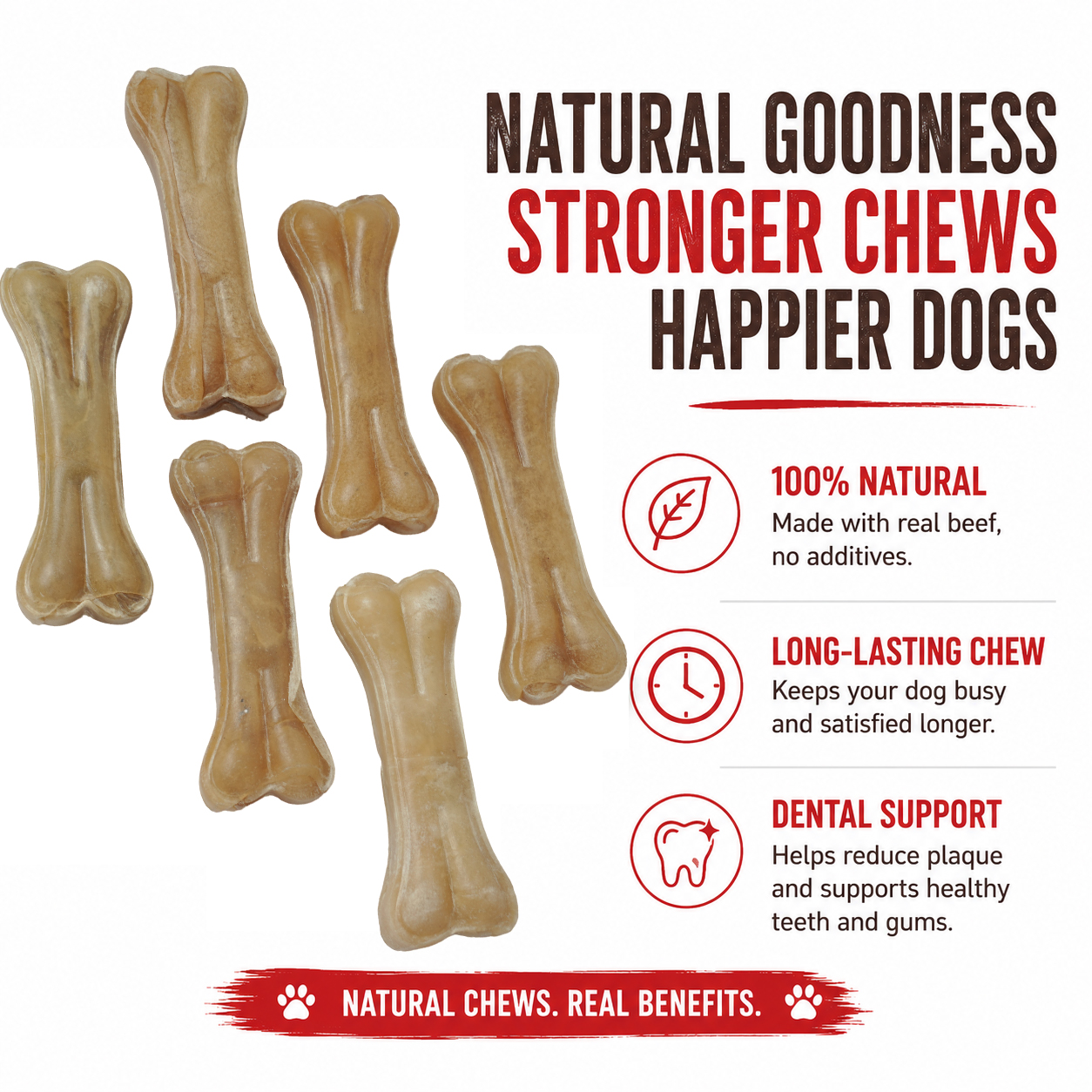Petrix Natural Press Bone Dog Chew Treat, 6 Pcs (4 Inch)