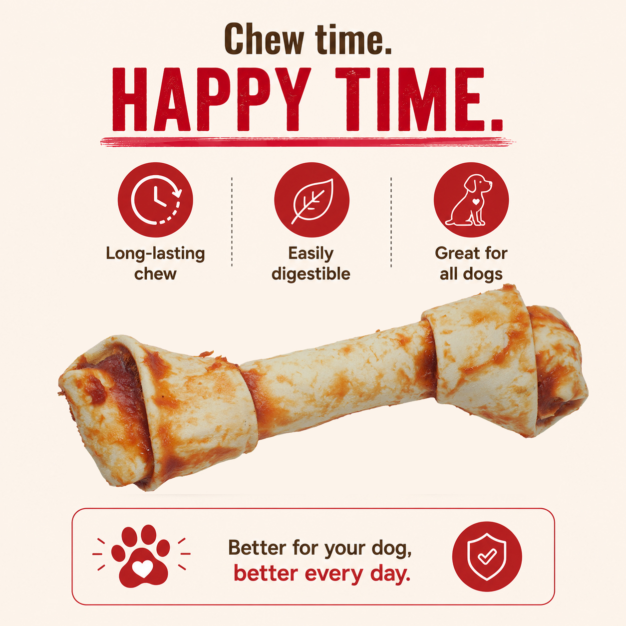 Petrix Knotted Bone Chicken Wrap Dog Chew Treat, 1 Pc (9 Inch)