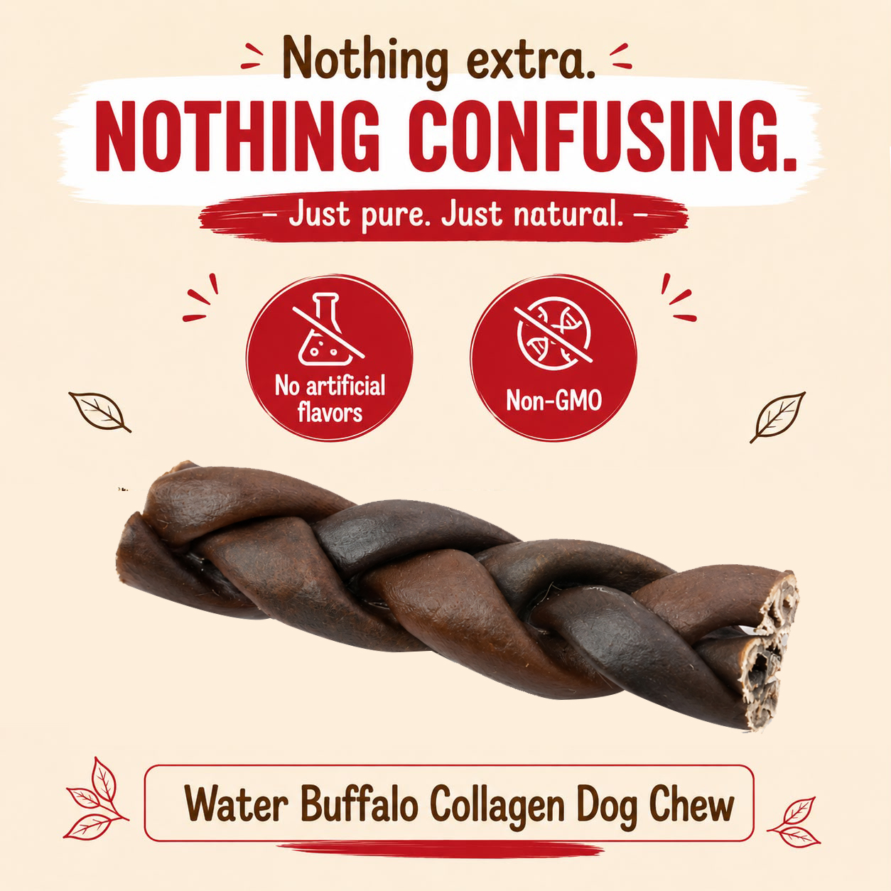 Petrix Collagen Braided Stick Dog Chew Treat, 3 Pcs (6 Inch)