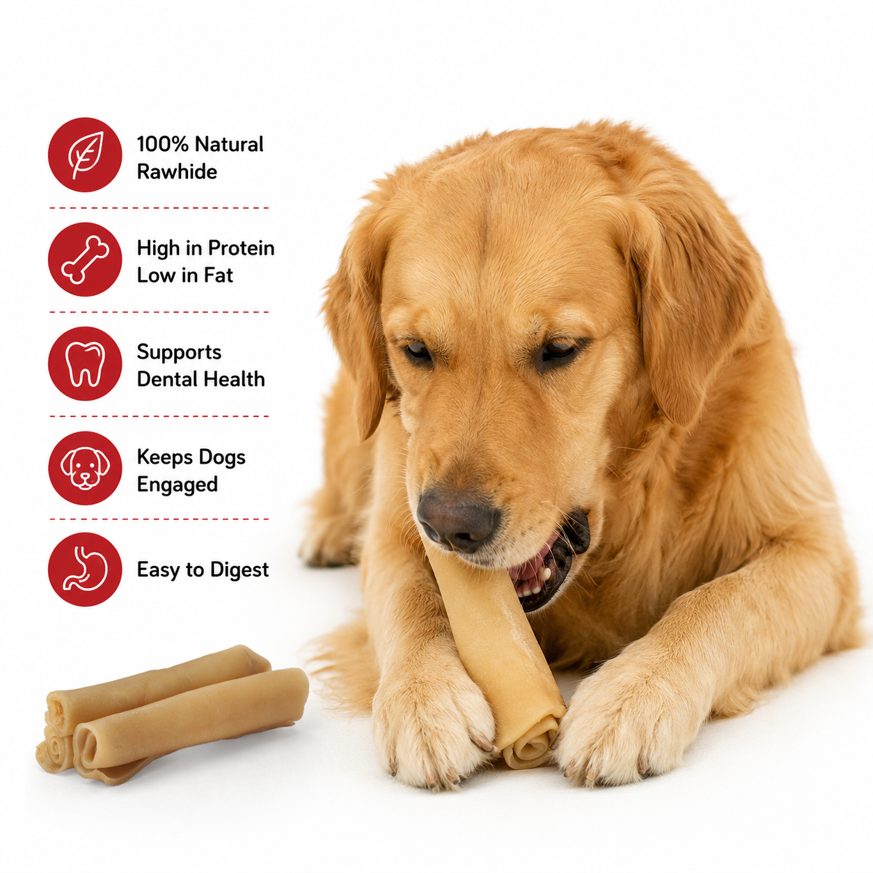 Petrix Collagen Stick Natural Dog Chew Treat, 6 Pcs (6 Inch)