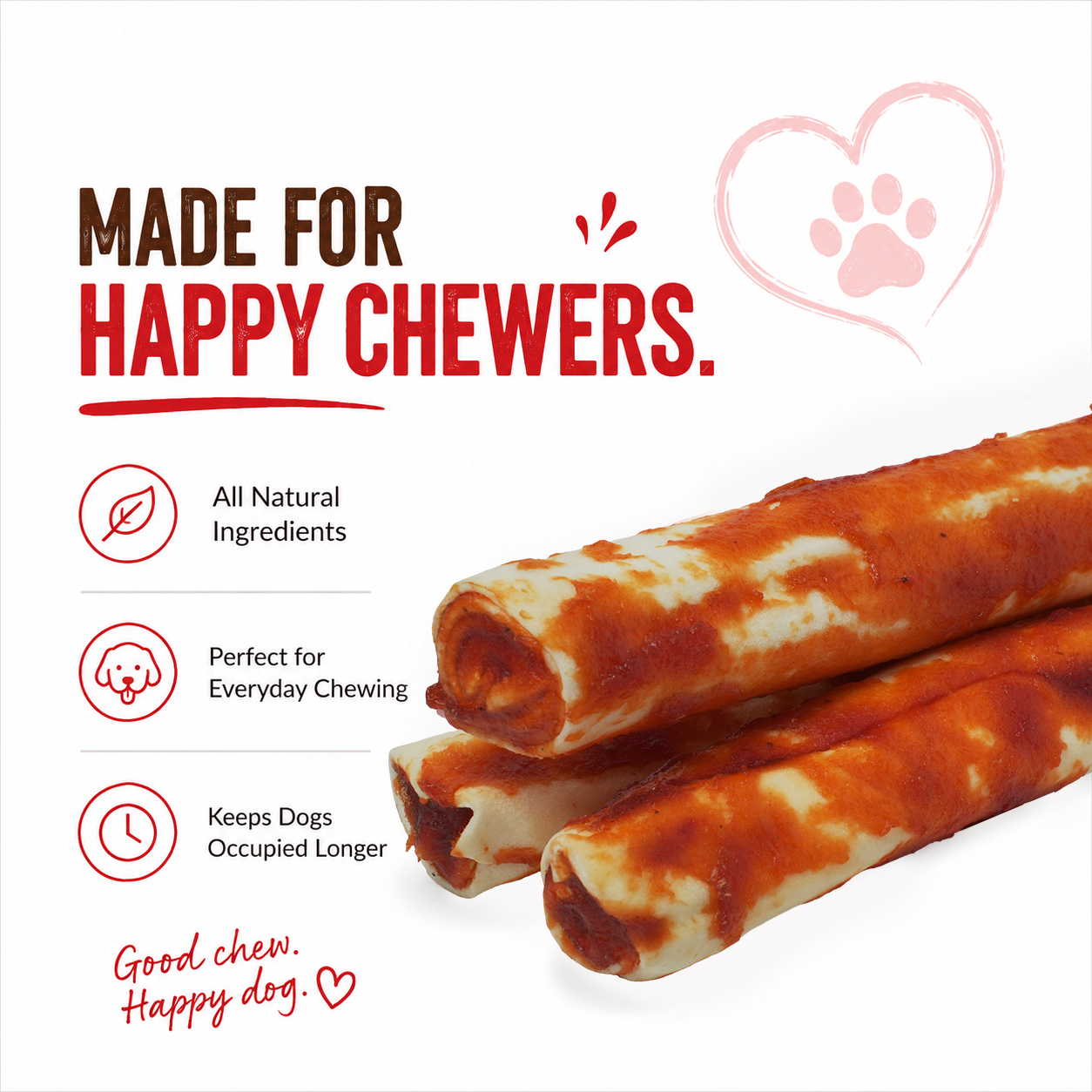 Petrix Retriever Roll with Chicken Flavour Dog Chew Treat, 3 Pcs (10 Inch)