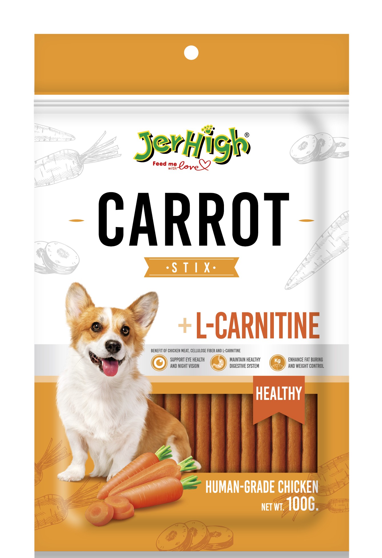 JerHigh Chicken with Carrot Stick 100G