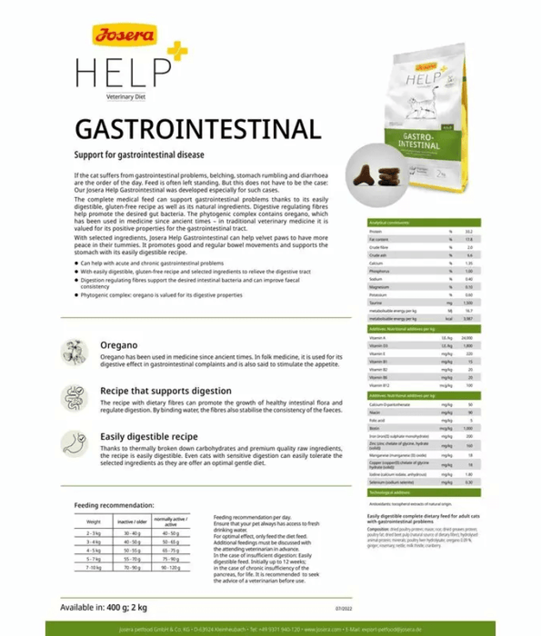 Josera Help Gastro Cat Dry Food 2kg