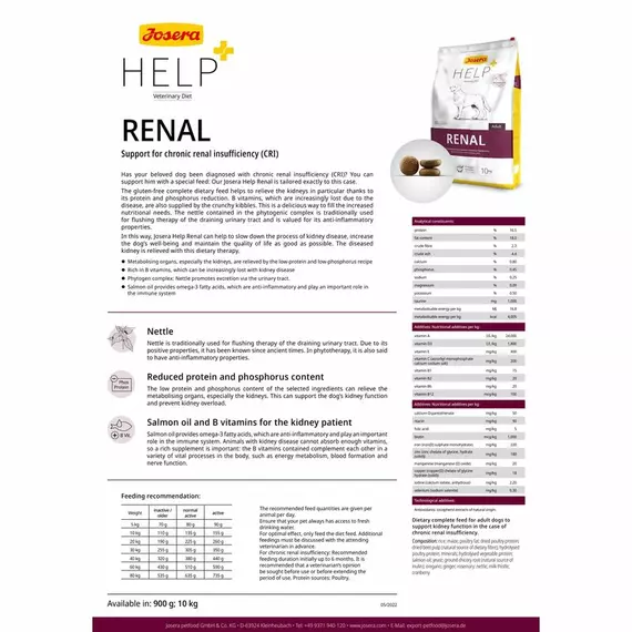 Josera Help Renal Dog Dry Food 900g
