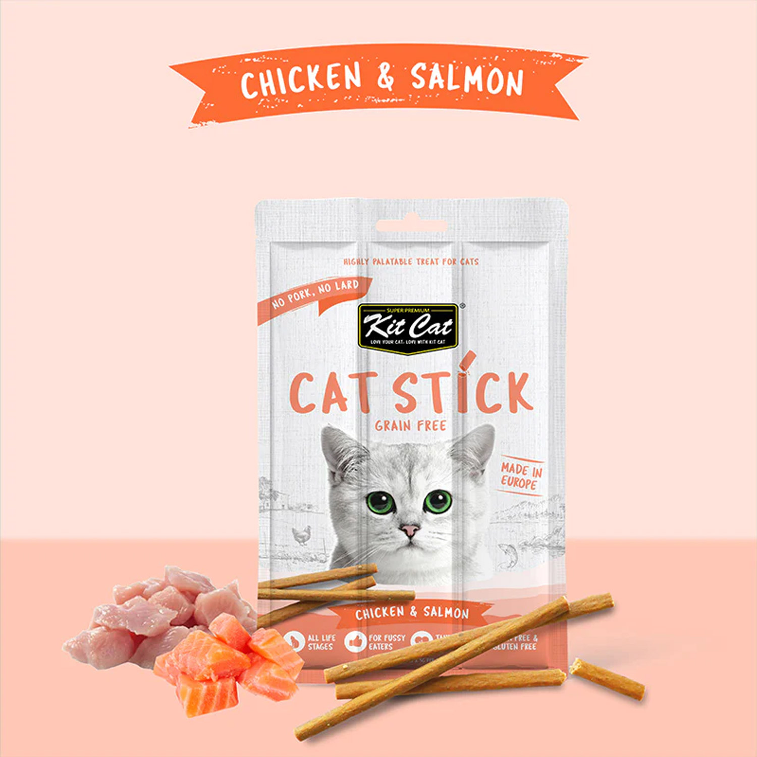 Kit Cat Grain Free Cat Stick Chicken Duck & Cranberries 15g