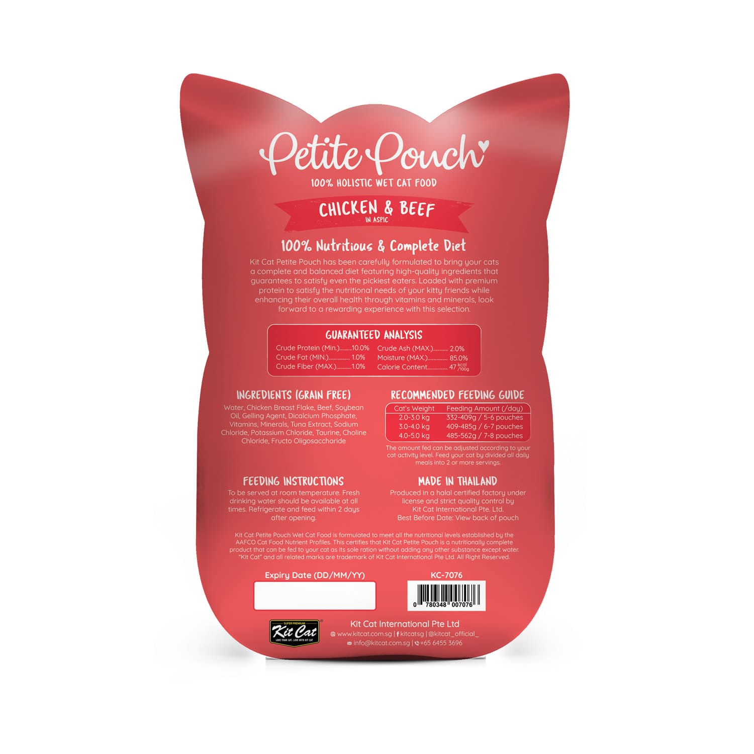 Kit Cat Petite Pouch 70g - Chicken & Beef