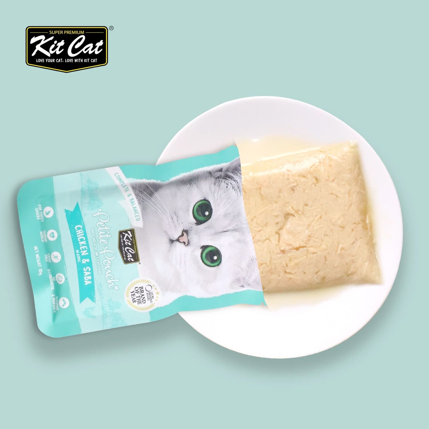 Kit Cat Petite Pouch 70g - Chicken & Salmon