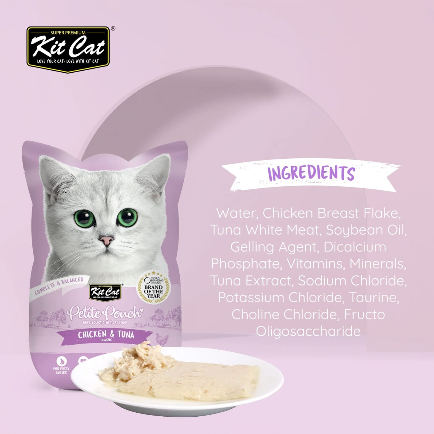 Kit Cat Petite Pouch 70g - Chicken & Whitefish