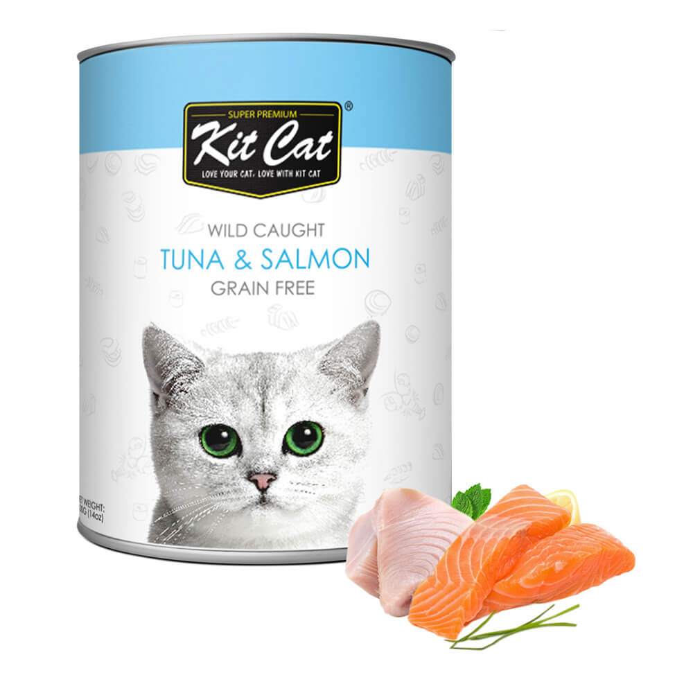 Kit Cat Wild Caught Tuna with Mackerel Canned Cat Food 400g