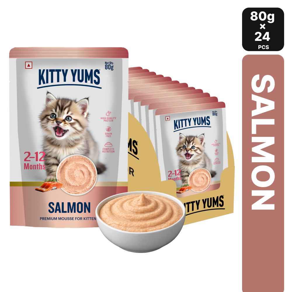 Kitty Yums Salmon Mousse Kitten Wet Food (80g x 24),1.92kg