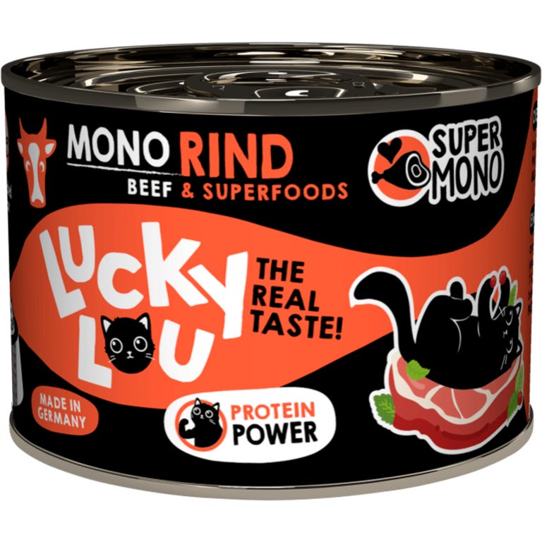 Lucky Lou SuperMono Beef Wet Cat Food (200 g)