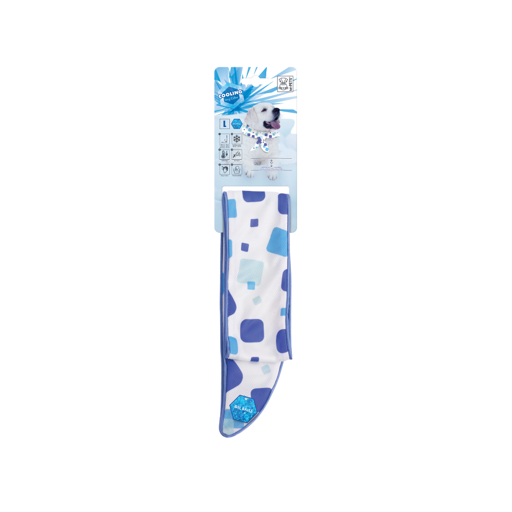 M-PETS Cooling Dog Collar Scarf – White, Large