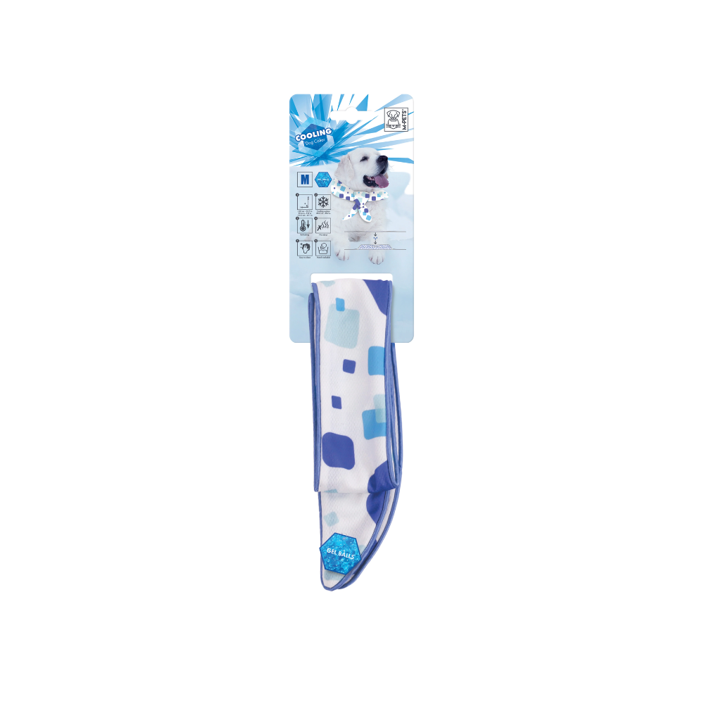 M-PETS Cooling Dog Collar Scarf – White, Medium