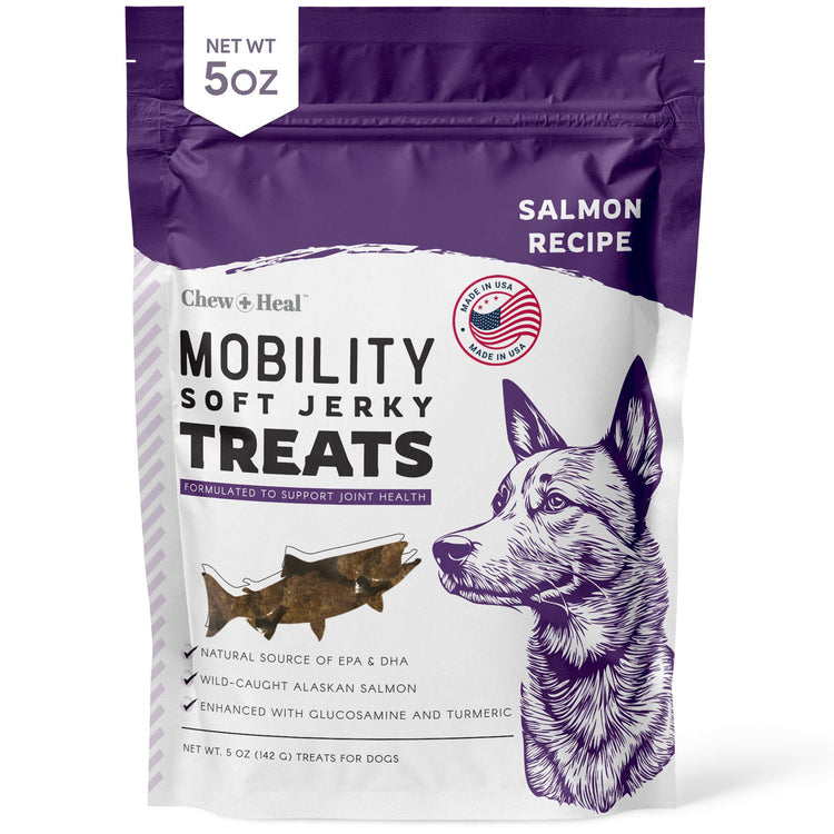 Chew & Heal - Mobility Wild Alaskan Salmon Limited Ingredient Soft Jerky Dog Treats - 250gm - 250gm
