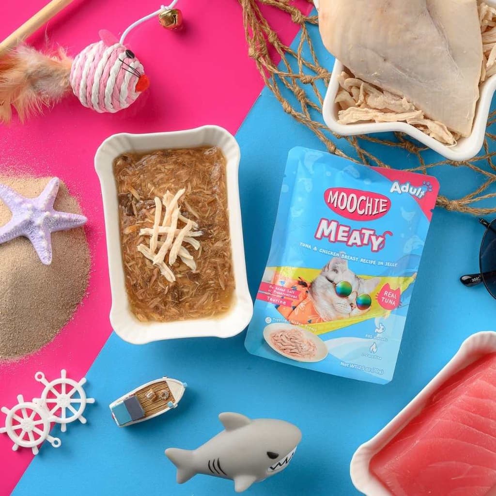 Moochie Cat Food Tuna & Chicken Breast Recipe in Jelly Pouch 70g Pack of 12