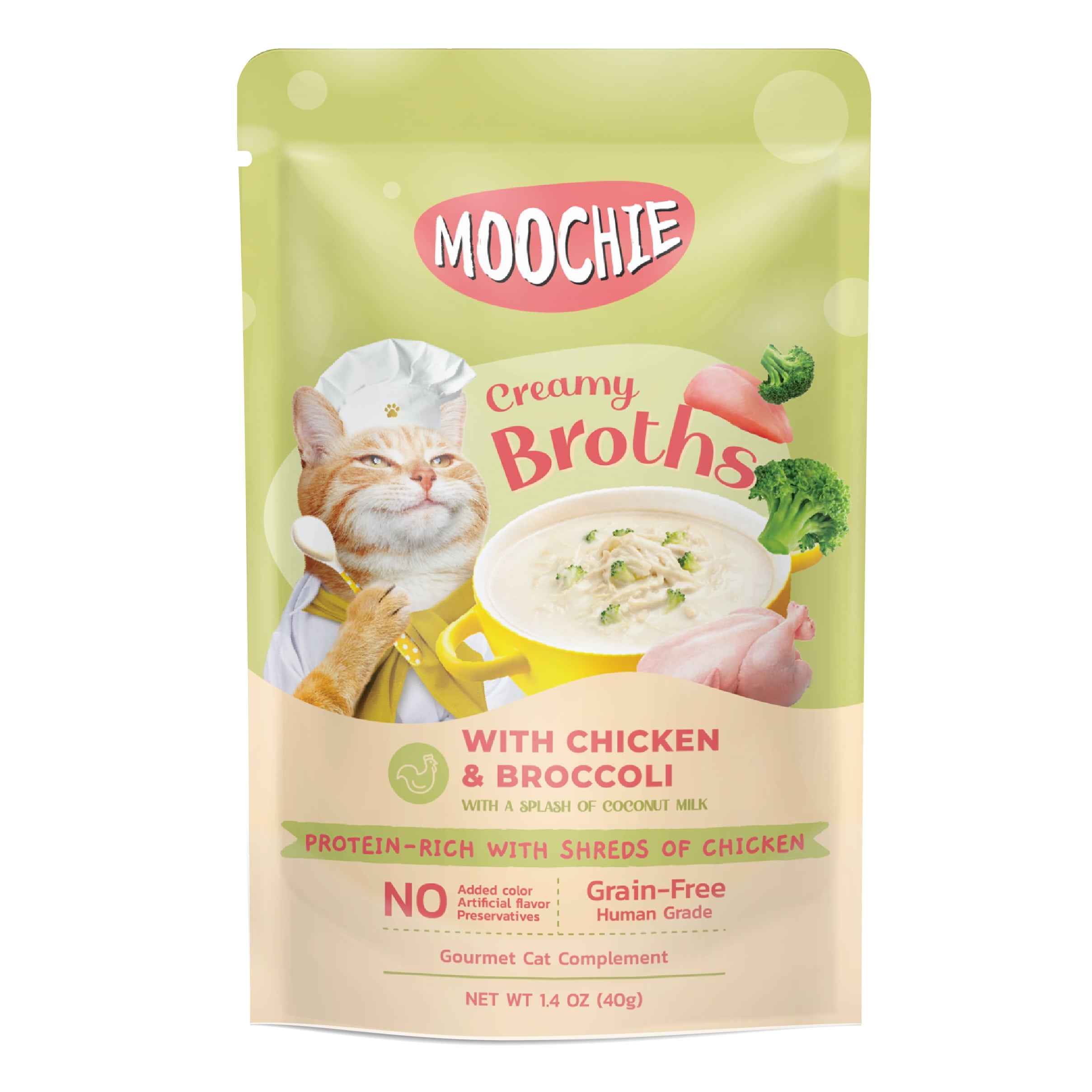 Moochie Creamy Broth with Chicken & Broccoli 40g Pouch