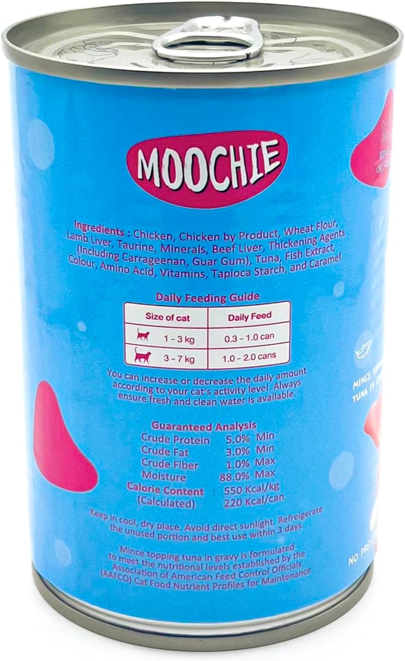 Moochie Mince With Tuna Cat Wet Food Can 400g