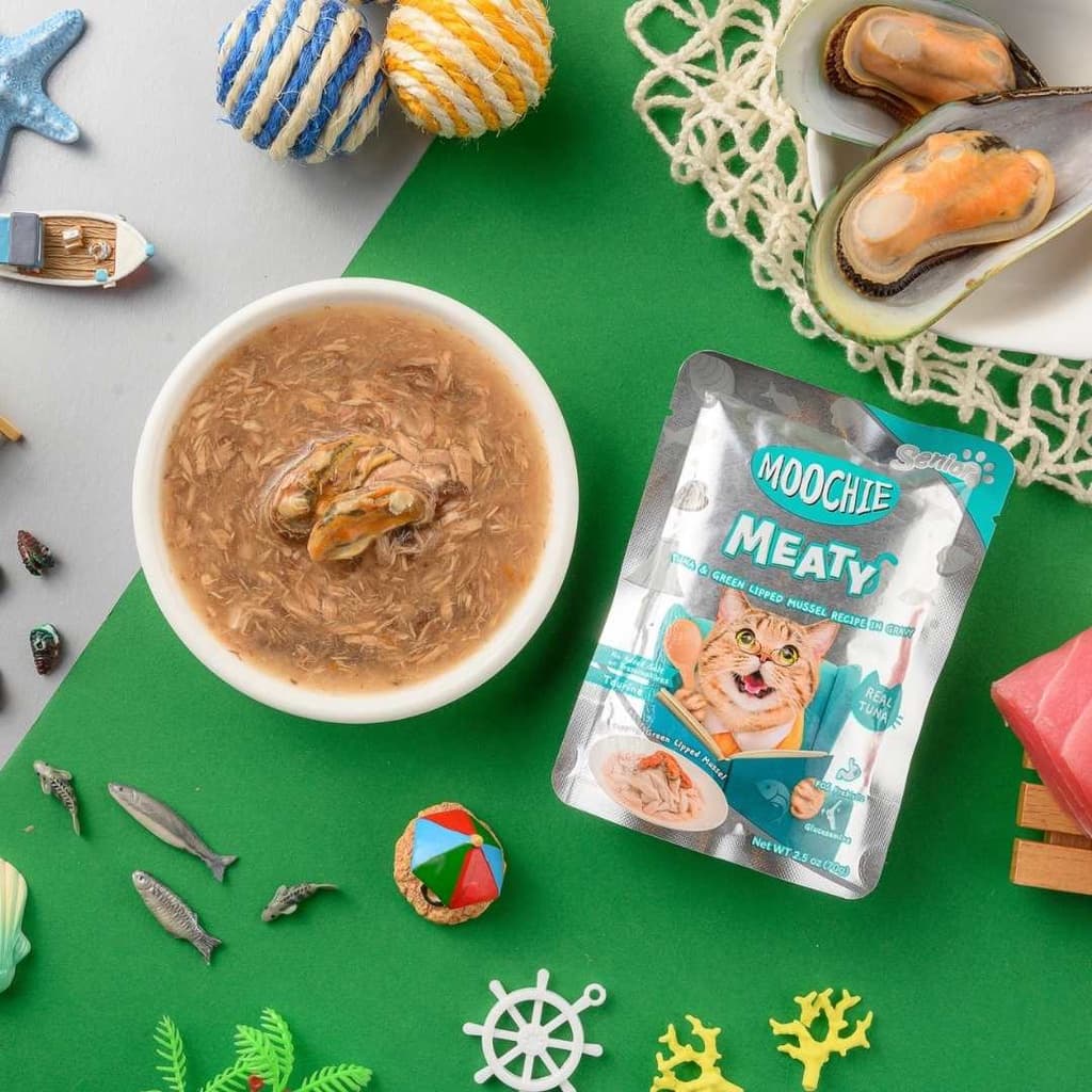Moochie Tuna & Green Lipped Mussel Recipe in Gravy Pouch 70g