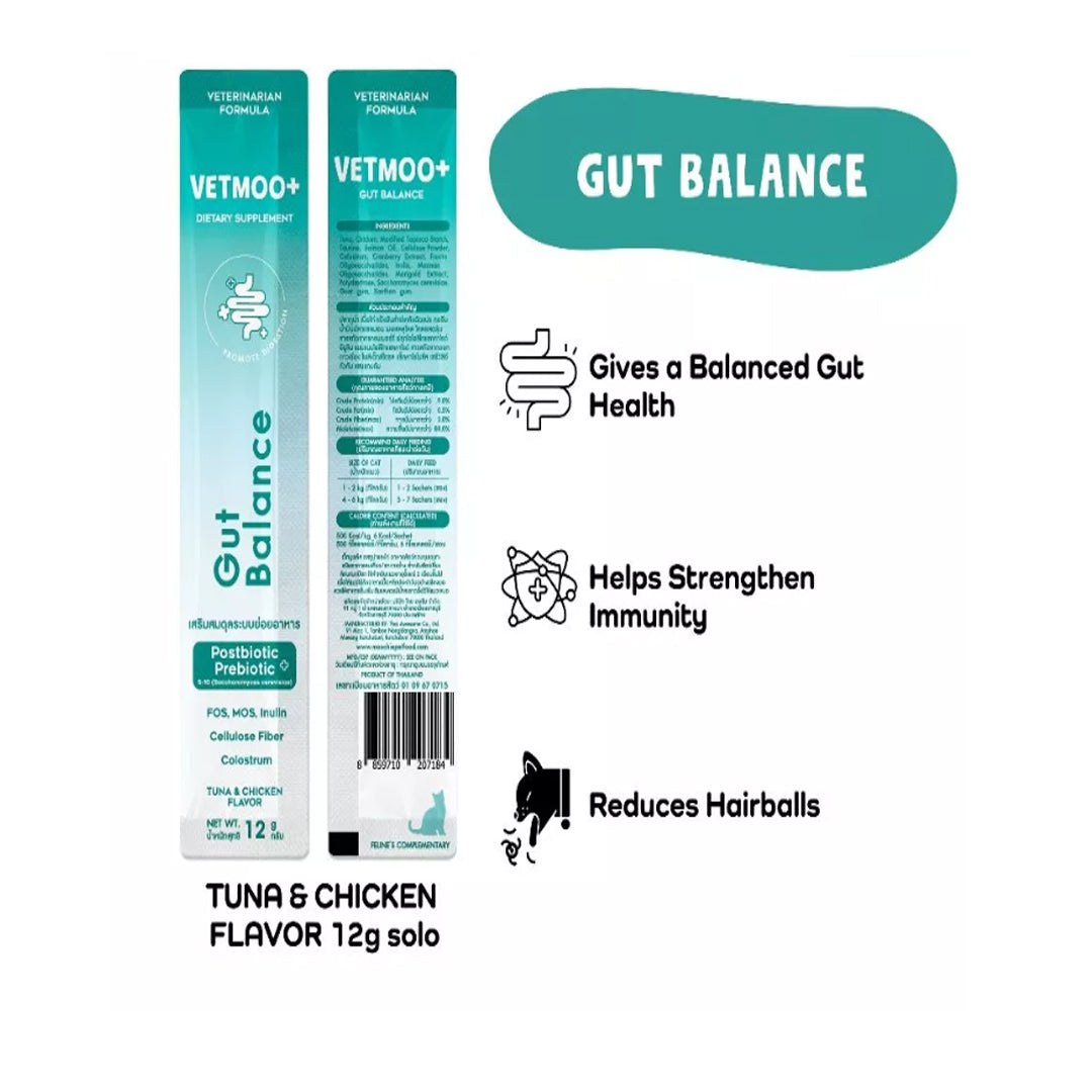 Moochie Vetmoo + Tuna & Chicken Flavor Gut Balance Cat Food Supplements