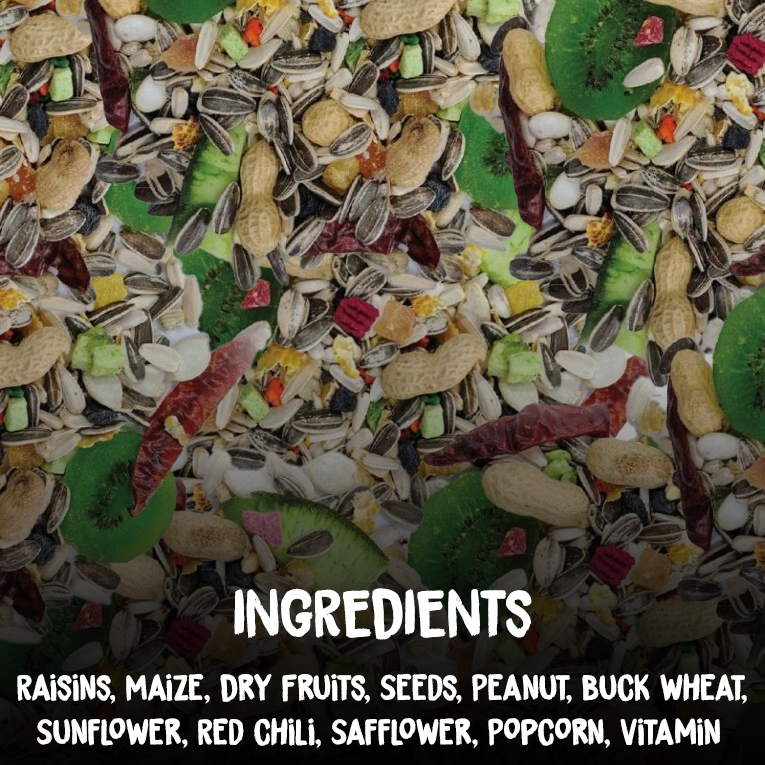 Champion Birds - Premium Mix for Parrots, Grey Parrots, Ringnecks, 700 Grams / 1.54 lb x 6 Pieces/Carton