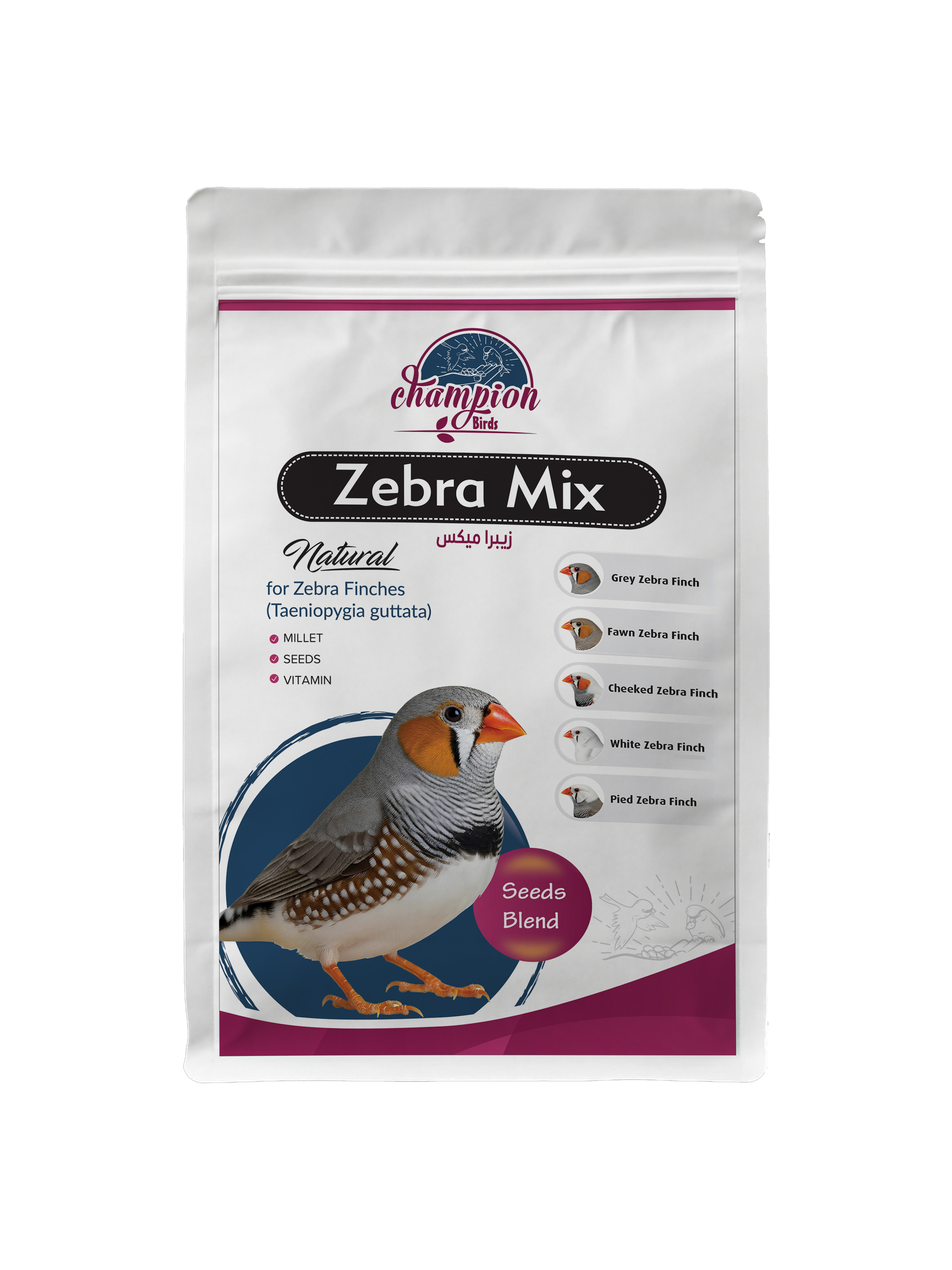 Champion Birds - Premium Mix for Zebra Finches, 1000 Grams / 2.2 lb