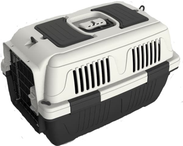 Nutrapet Dog & Cat Carrier Box Closed Top Dark Grey L55Cmsx W33Cms X H30 Cms