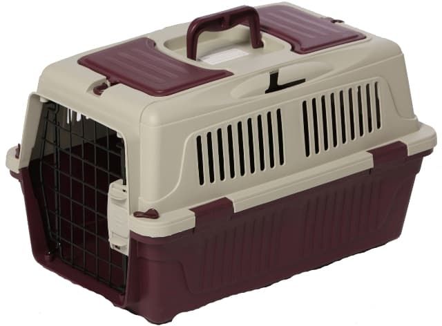 Nutrapet Dog & Cat Carrier Box Closed Top Dark Red L57Cms X W37Cms X H35 Cms