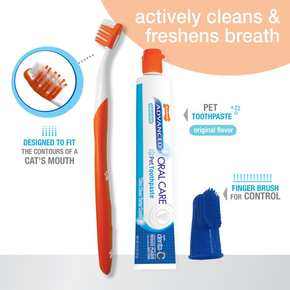 Nylabone Advanced Oral Care Cat Dental Kit One Size Dental Hygiene