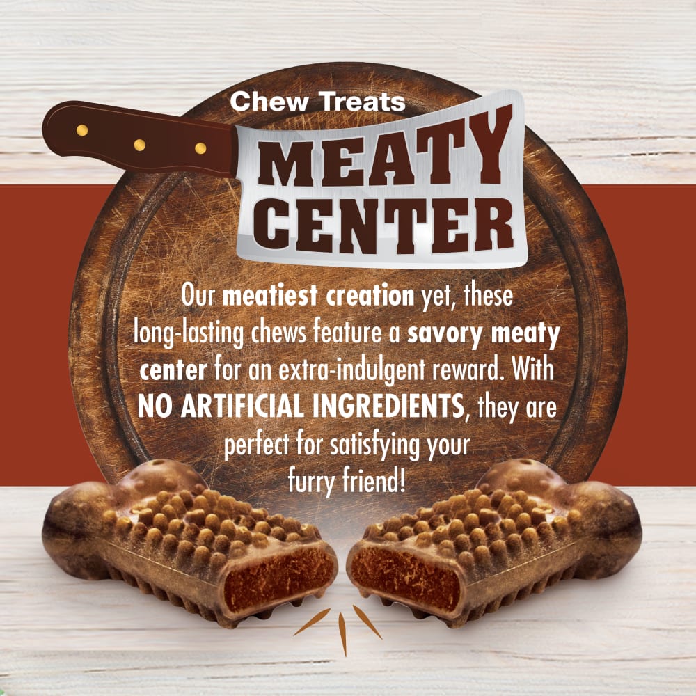 Nylabone Healthy Edibles Meaty Center 4Ct Card  Small Edible Treats
