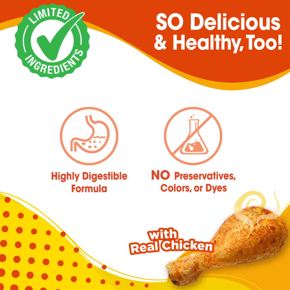 Nylabone Nubz Chicken 2Ct Card (In Shelf Tray) Large Edible Treats