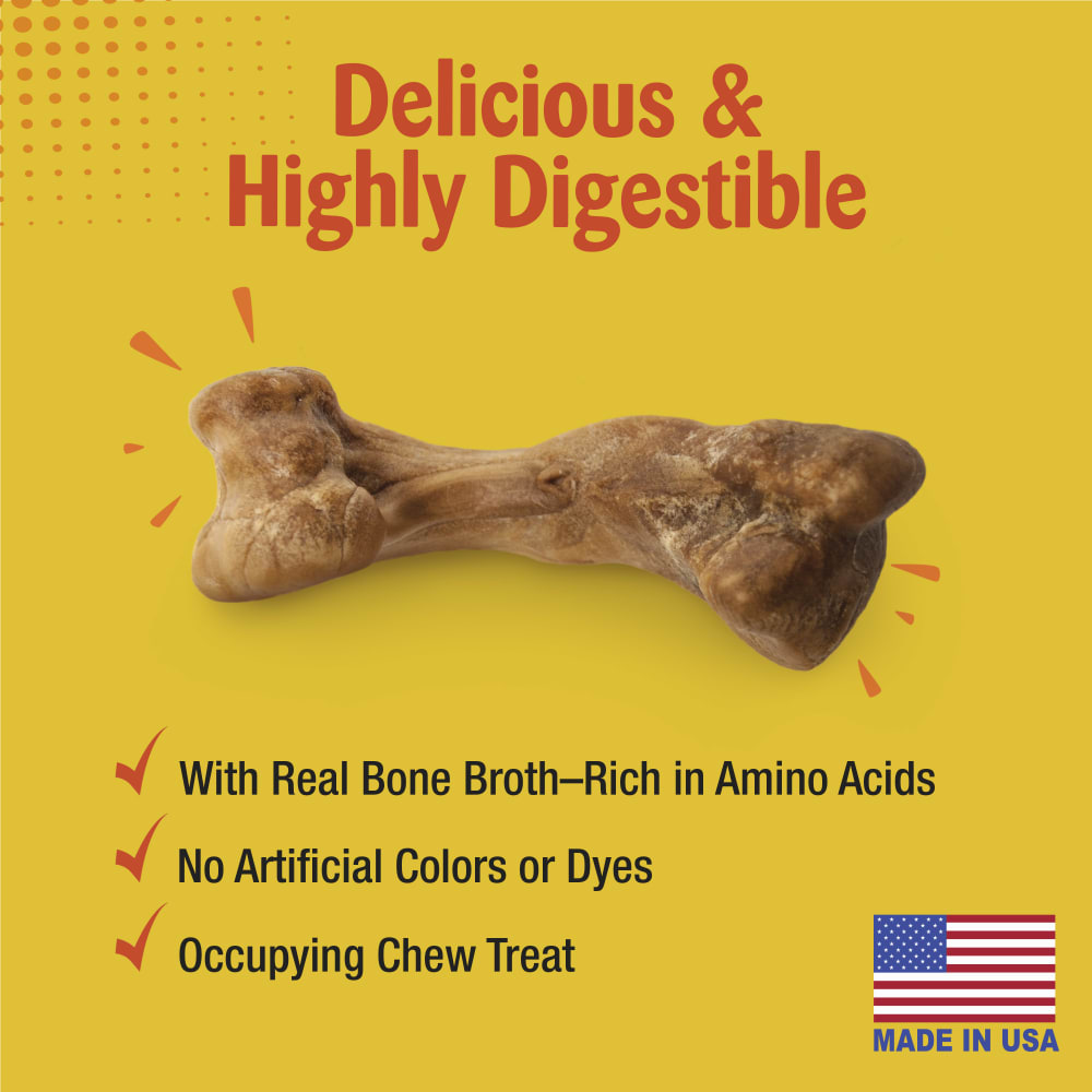 Nylabone Nubz Ham With Bone Broth 1Ct Card (In Shelf Tray) Giant Edible Treats