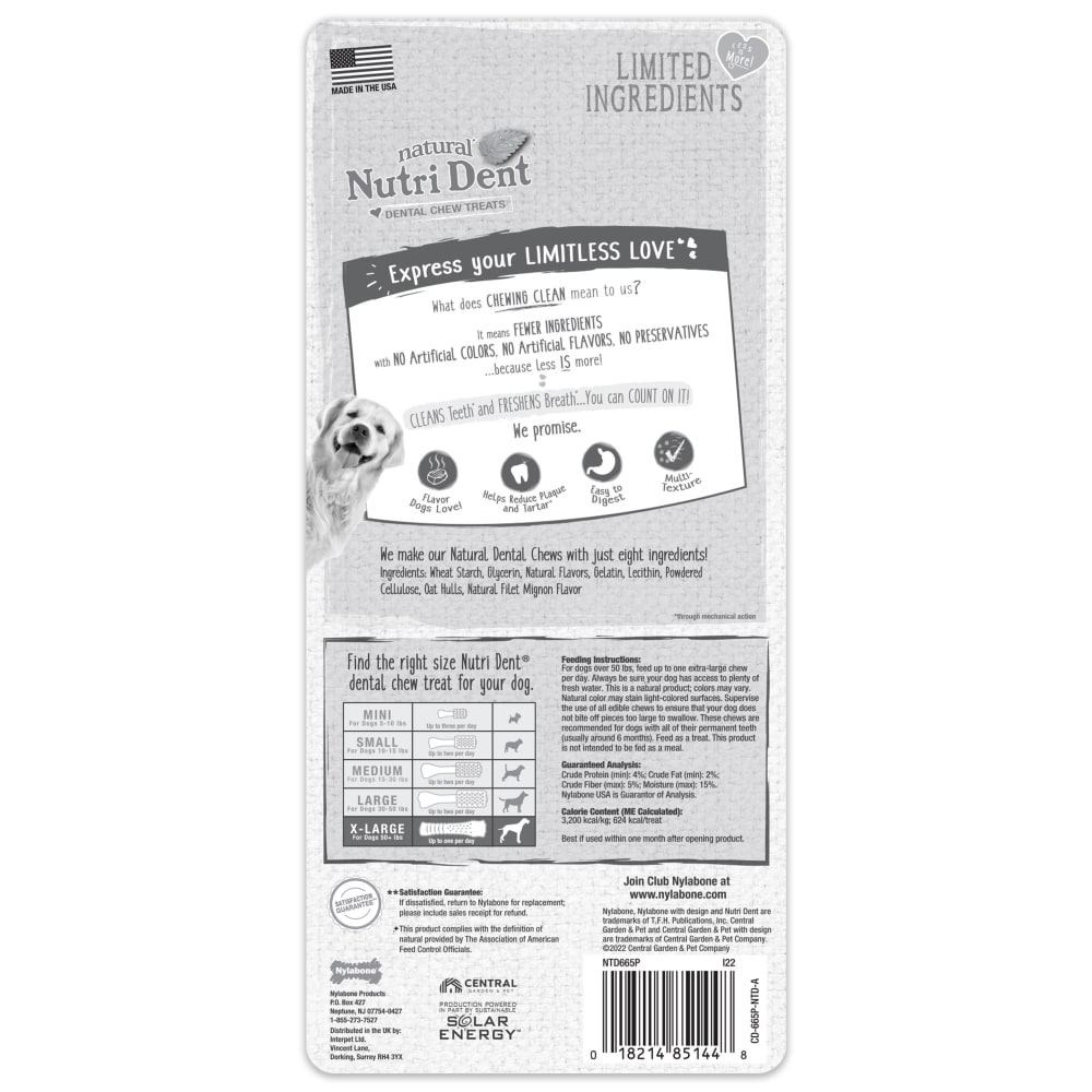 Nylabone Nutri Dent Filet Mignon Textured Souper 1Ct Card Souper Edible Treats
