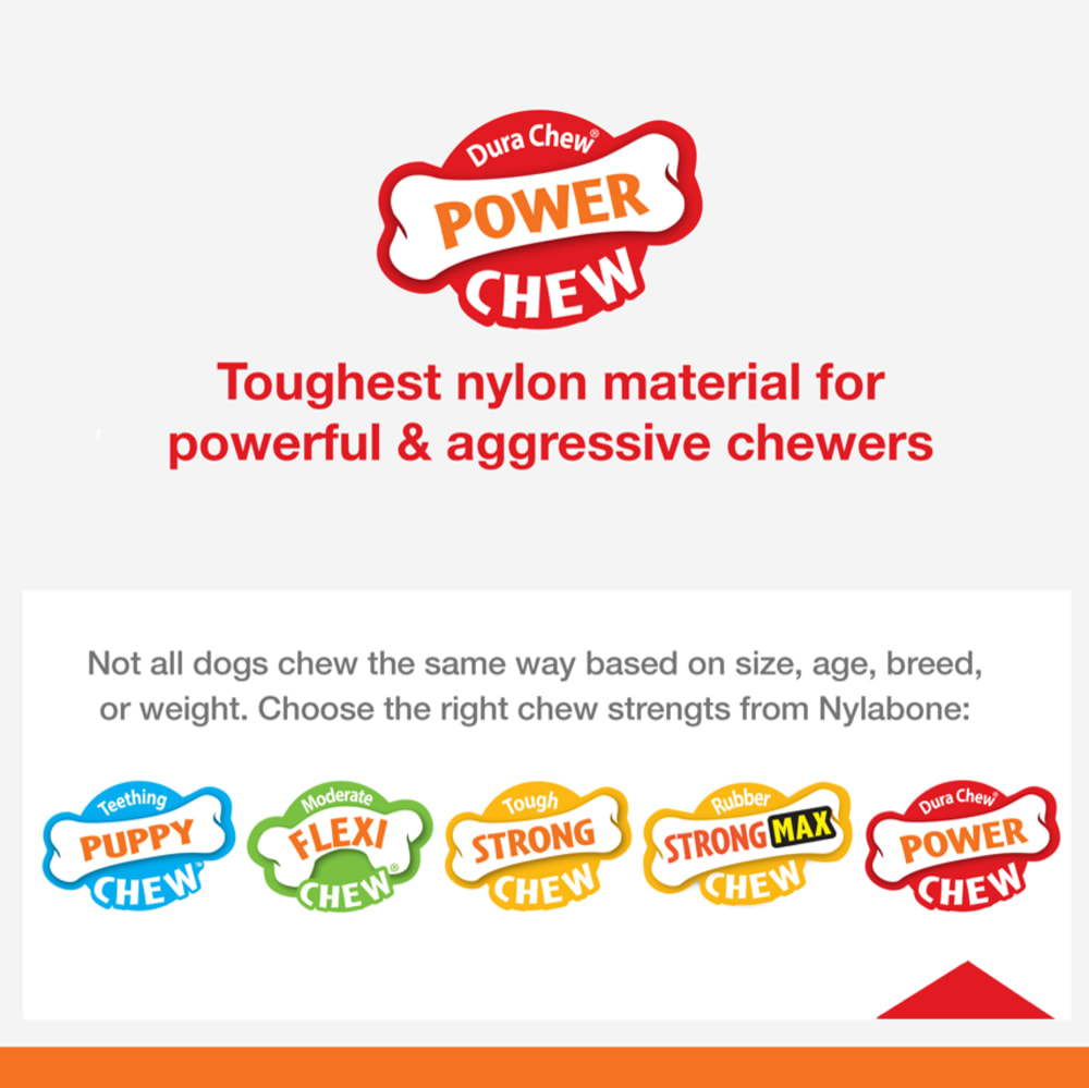 Nylabone Power Chew Barbell, Peanut Butter Giant/Souper Nylon Chews