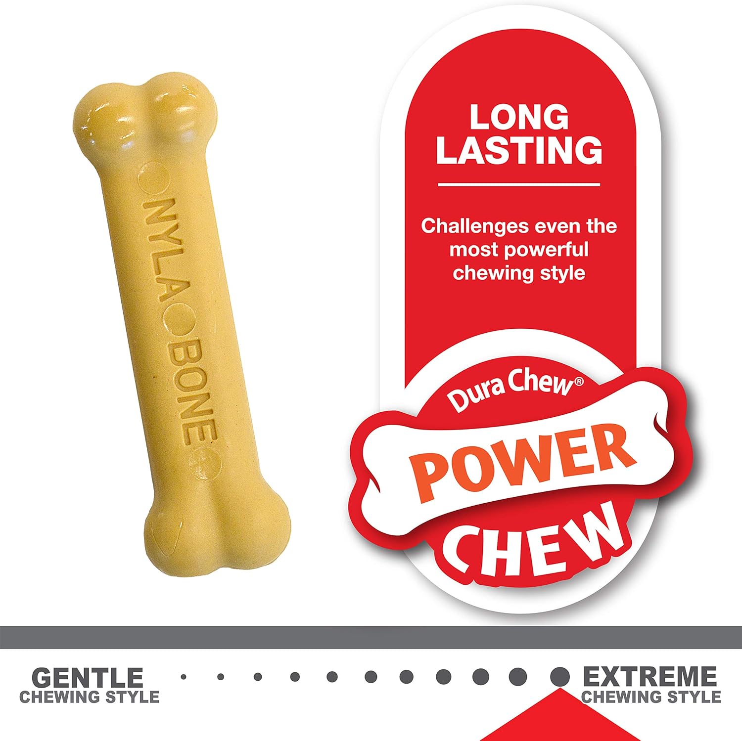 Nylabone Puppy Chew & Power Chew Peanut Butter Bone Twin Pack Petite