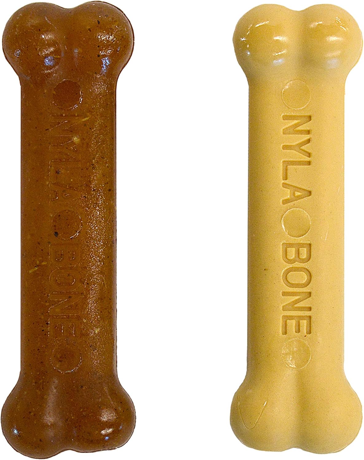 Nylabone Puppy Chew & Power Chew Peanut Butter Bone Twin Pack Petite