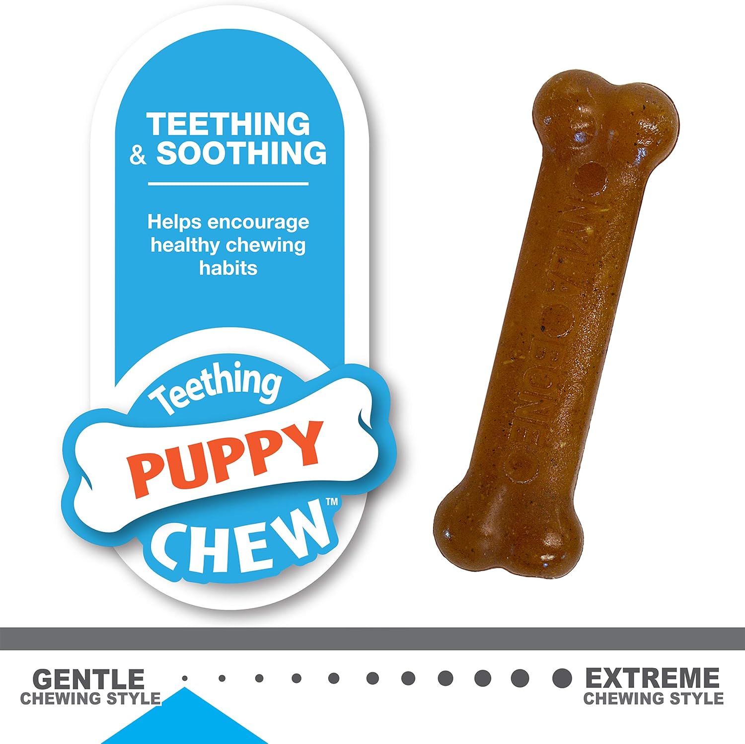 Nylabone Puppy Chew & Power Chew Peanut Butter Bone Twin Pack Petite