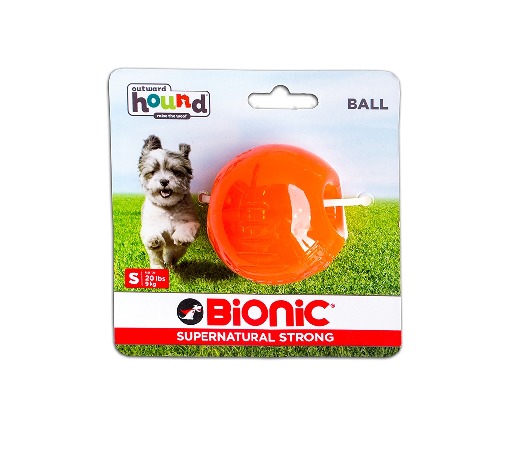 Outward Hound Bionic Opaque Ball - Orange, Small - 60% OFF SALE (May Look Old / Not New, but in Good Condition)