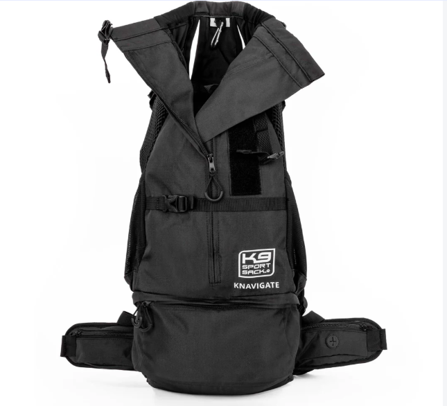 Knavigate - Advanced Dog Carrier with Internal Frame & Hip Belt, Black (S)