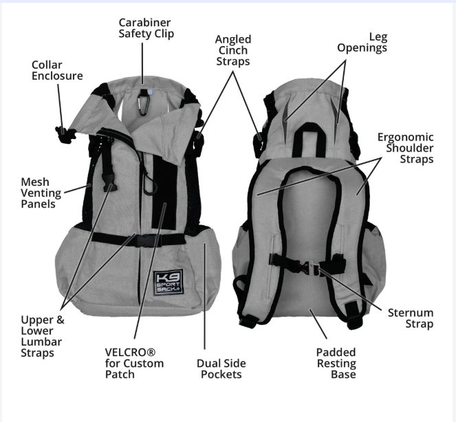 Klearance Air 2, Original Backpack Dog Carrier - Grey - XS