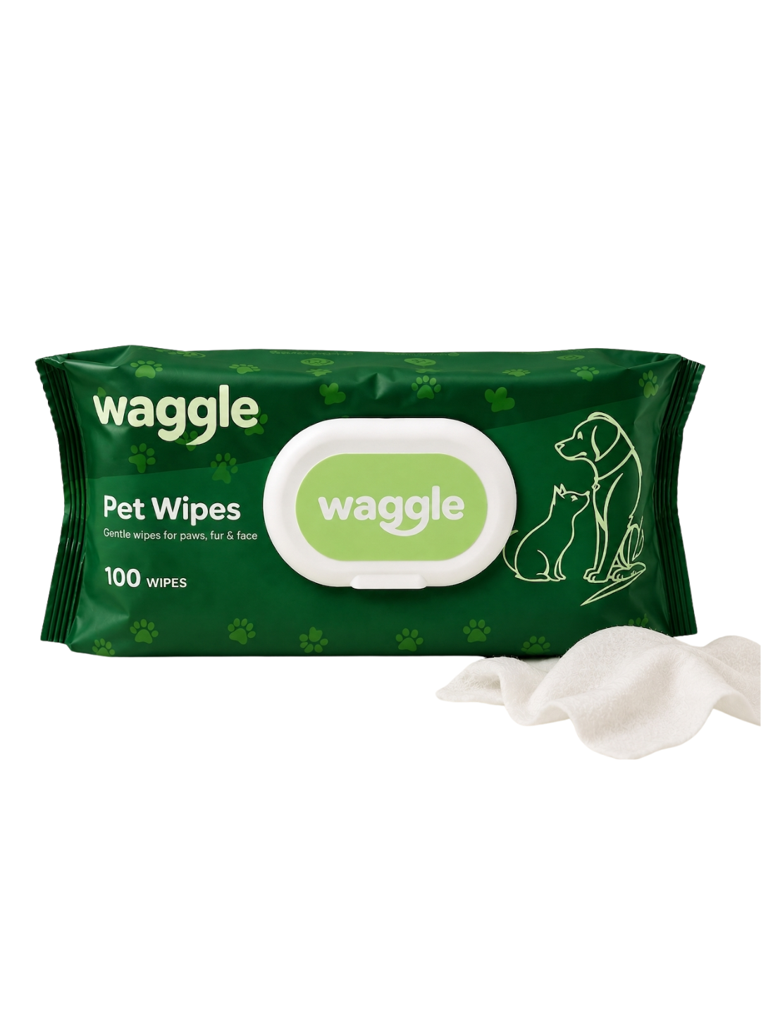 Waggle pet wipes - 100 wipes (Buy 1 Get 1)